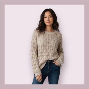 Katsumi Oatmeal Textured Open Knit Sweater